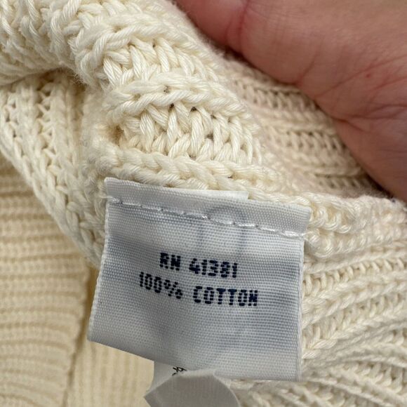 Polo Ralph Lauren Cream Chunky Knit Womens Pullover Boxy Sweater Size M EUC - Picture 4 of 8